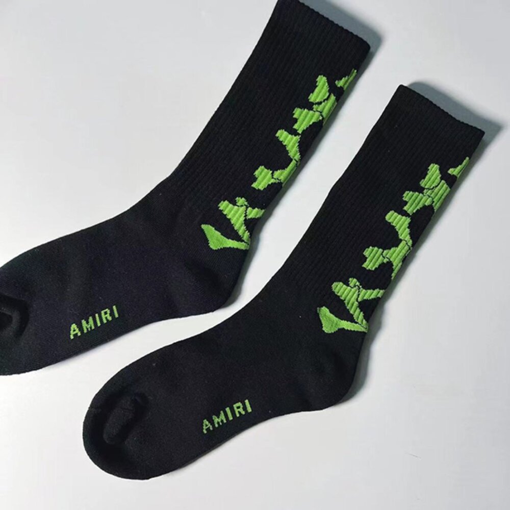 Amiri Stacked Bones Black Socks